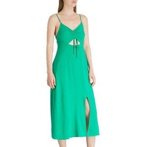 TOPSHOP | Front Cutout Ruched Midi Dress